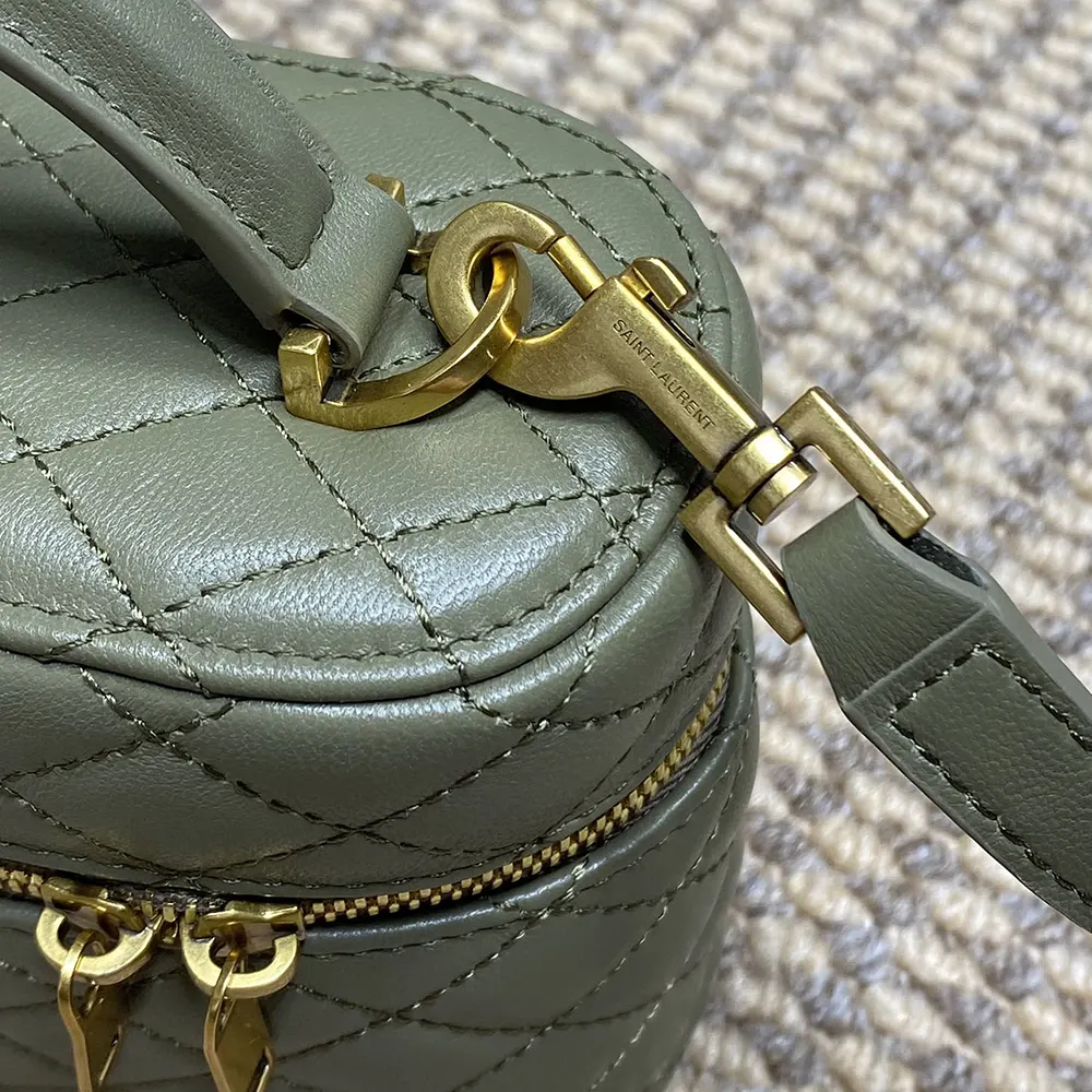 Saint Laurent YSL Women Gaby Vanity Bag In Lambskin-Green - image 8