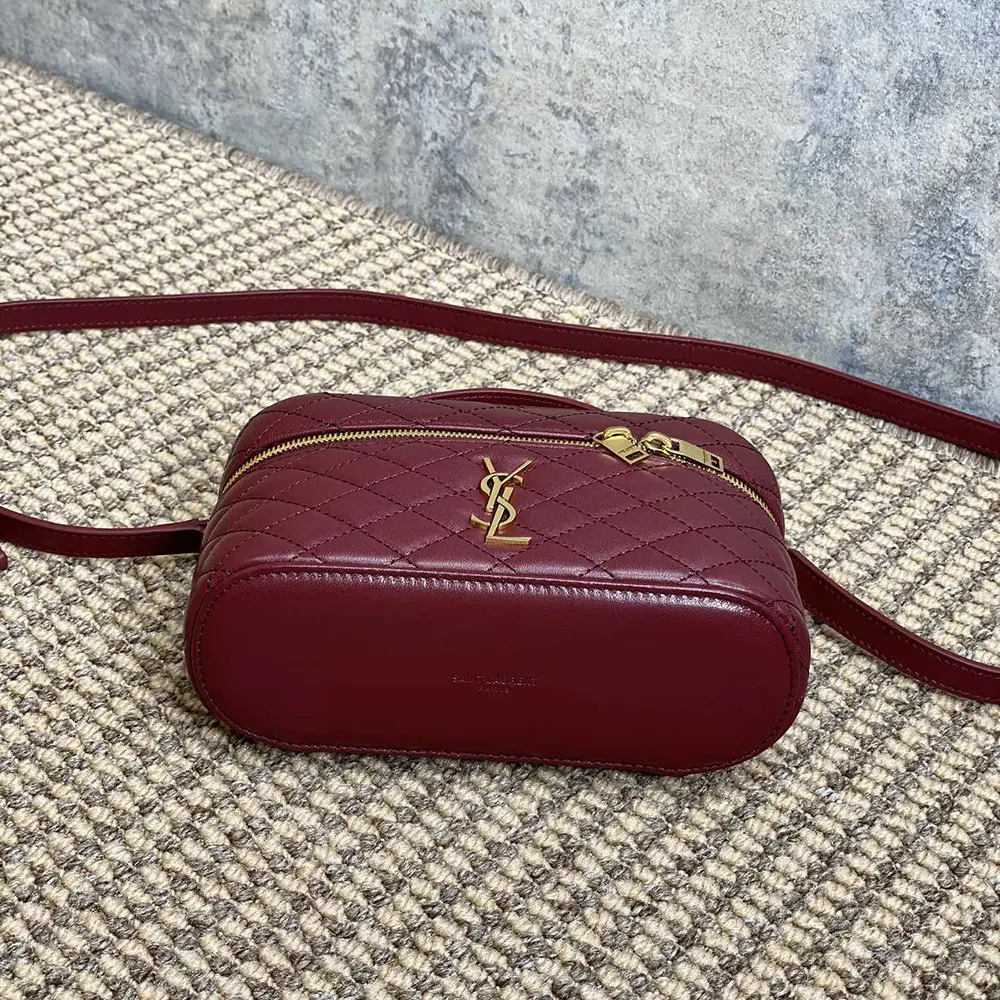 Saint Laurent YSL Women Gaby Vanity Bag In Lambskin-Maroon - image 6