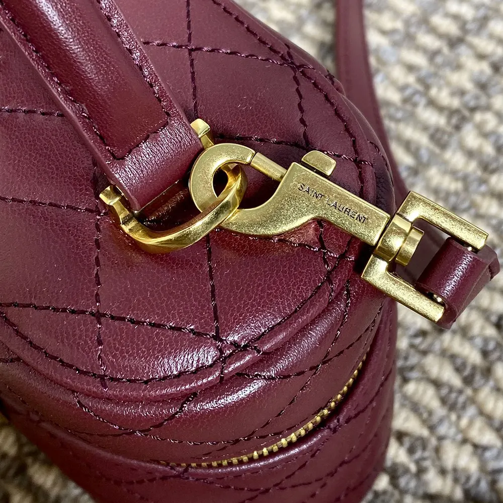 Saint Laurent YSL Women Gaby Vanity Bag In Lambskin-Maroon - image 7