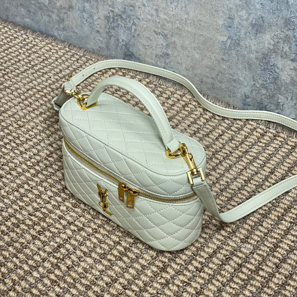 Saint Laurent YSL Women Gaby Vanity Bag In Lambskin-White - image 4