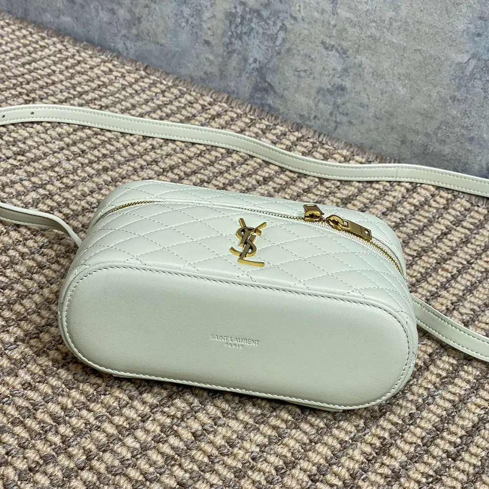 Saint Laurent YSL Women Gaby Vanity Bag In Lambskin-White - image 5
