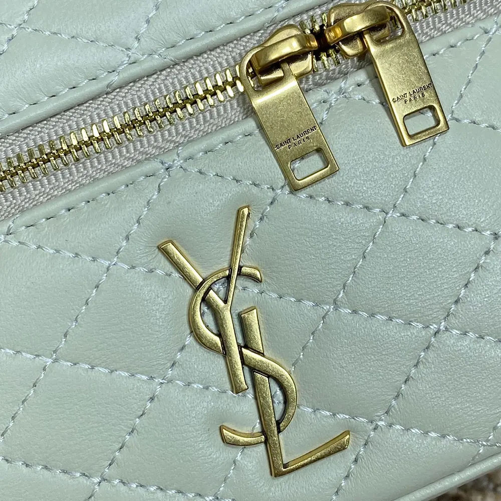 Saint Laurent YSL Women Gaby Vanity Bag In Lambskin-White - image 8