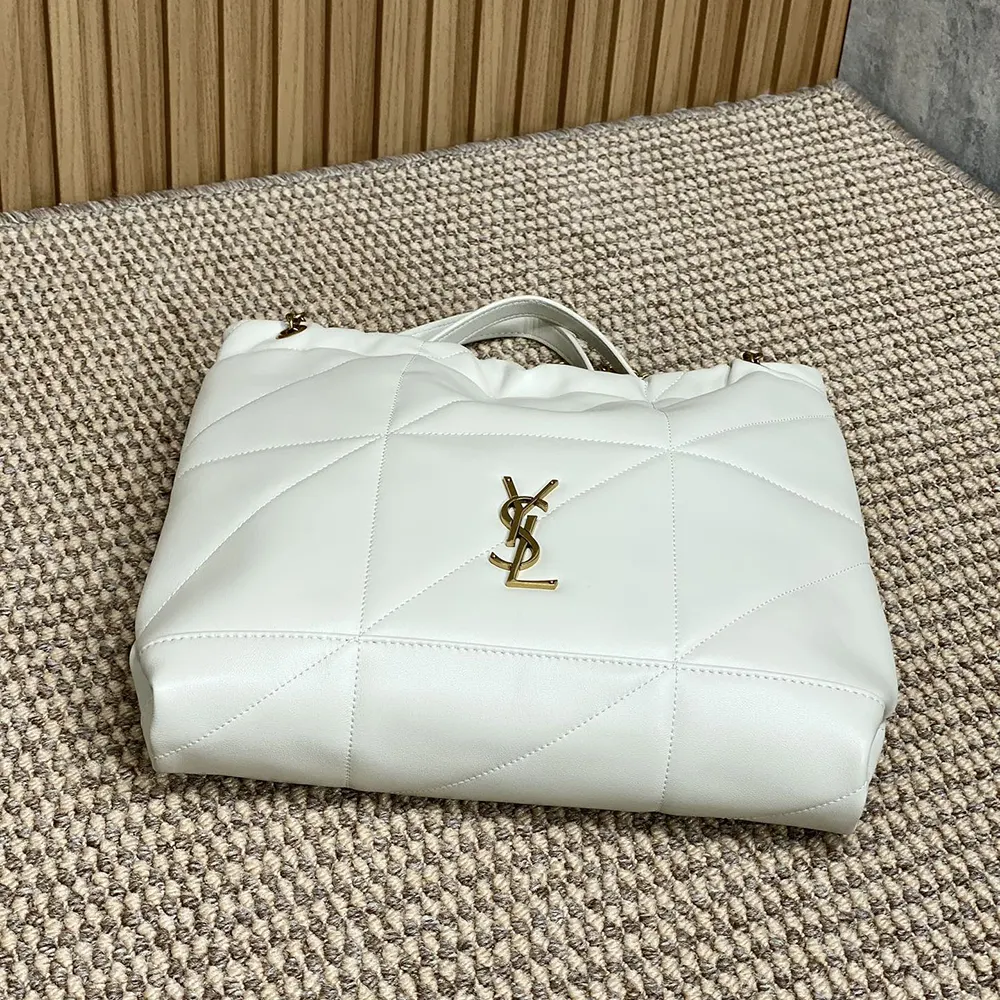 Saint Laurent YSL Women Jamie Large Pochon In Lambskin-White - image 5
