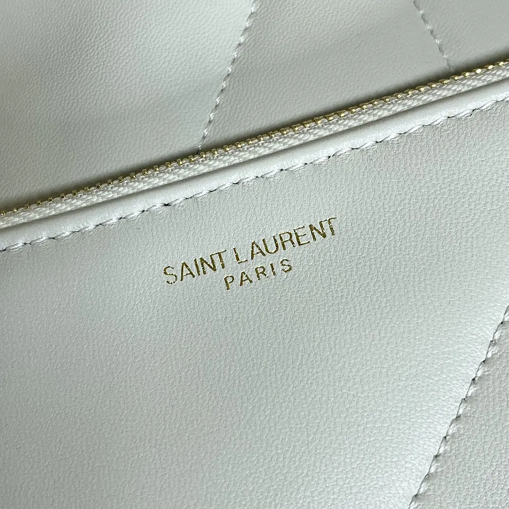 Saint Laurent YSL Women Jamie Large Pochon In Lambskin-White - image 8