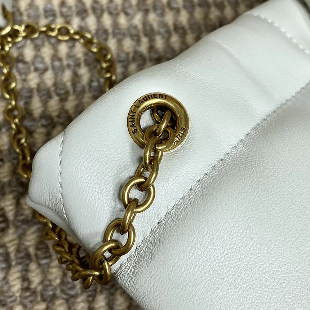 Saint Laurent YSL Women Jamie Large Pochon In Lambskin-White - image 9