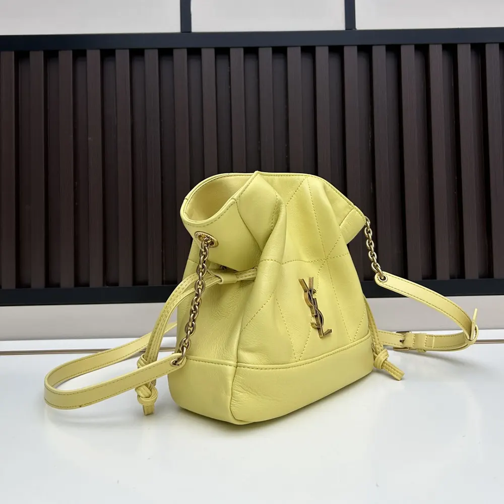 Saint Laurent YSL Women Jamie Mini Shoulder Pouch In Lambskin-Yellow - image 5