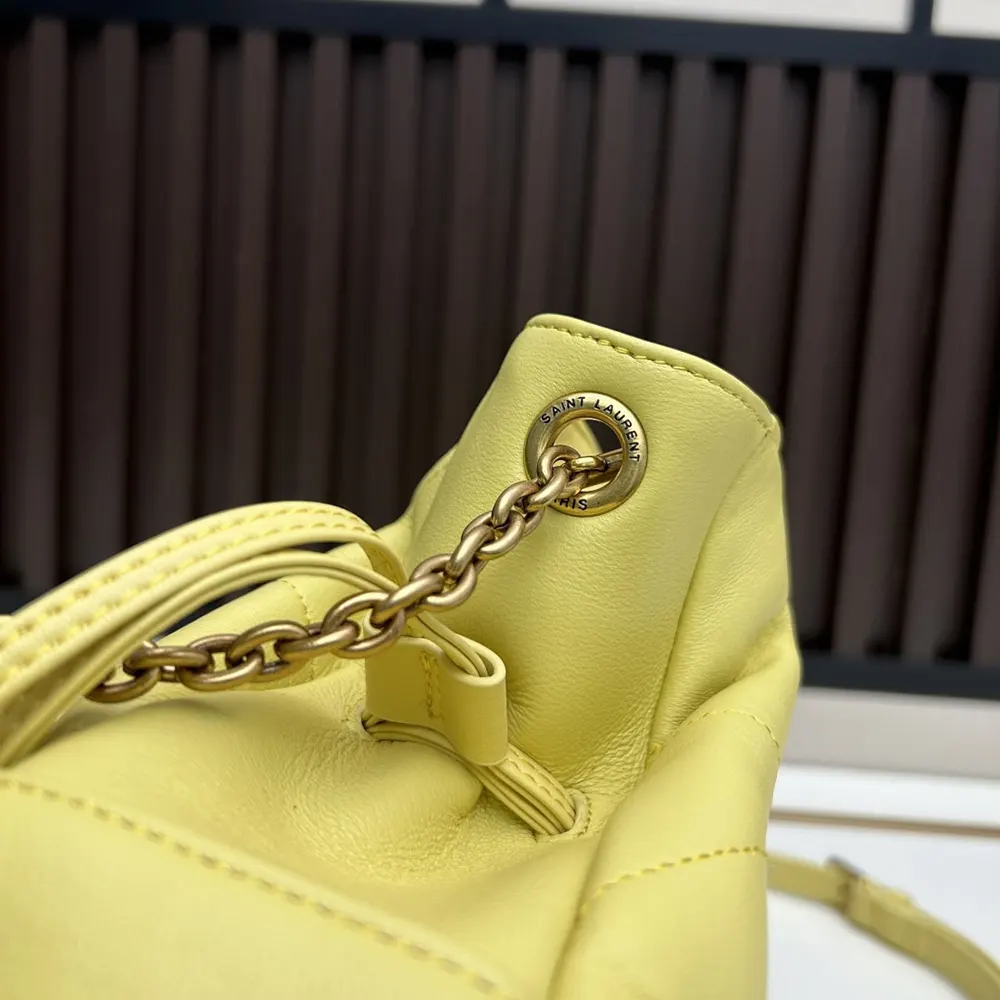 Saint Laurent YSL Women Jamie Mini Shoulder Pouch In Lambskin-Yellow - image 7