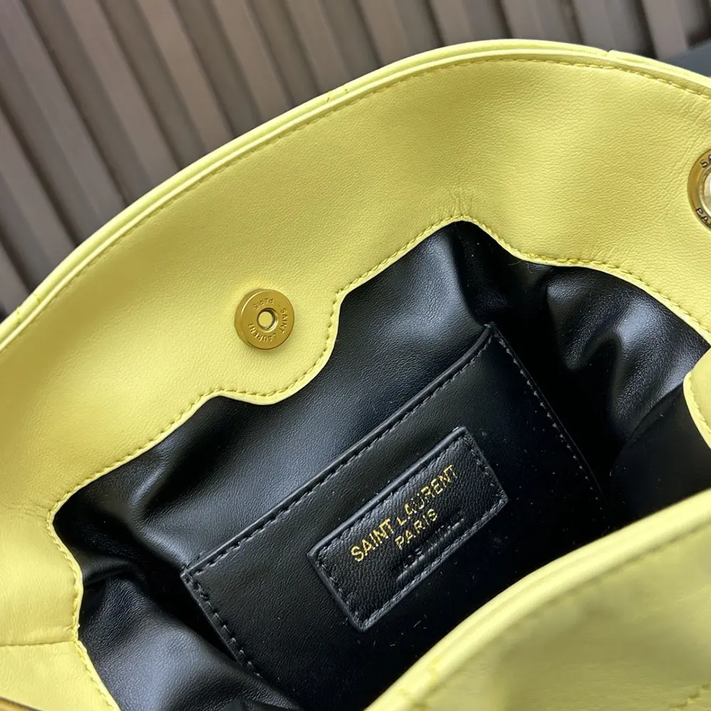 Saint Laurent YSL Women Jamie Mini Shoulder Pouch In Lambskin-Yellow - image 9