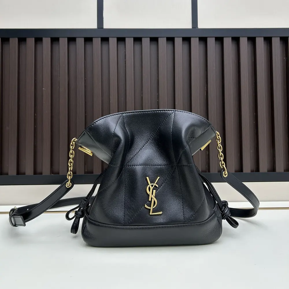 Close-up of gold YSL logo hardware on Jamie Mini Shoulder Pouch