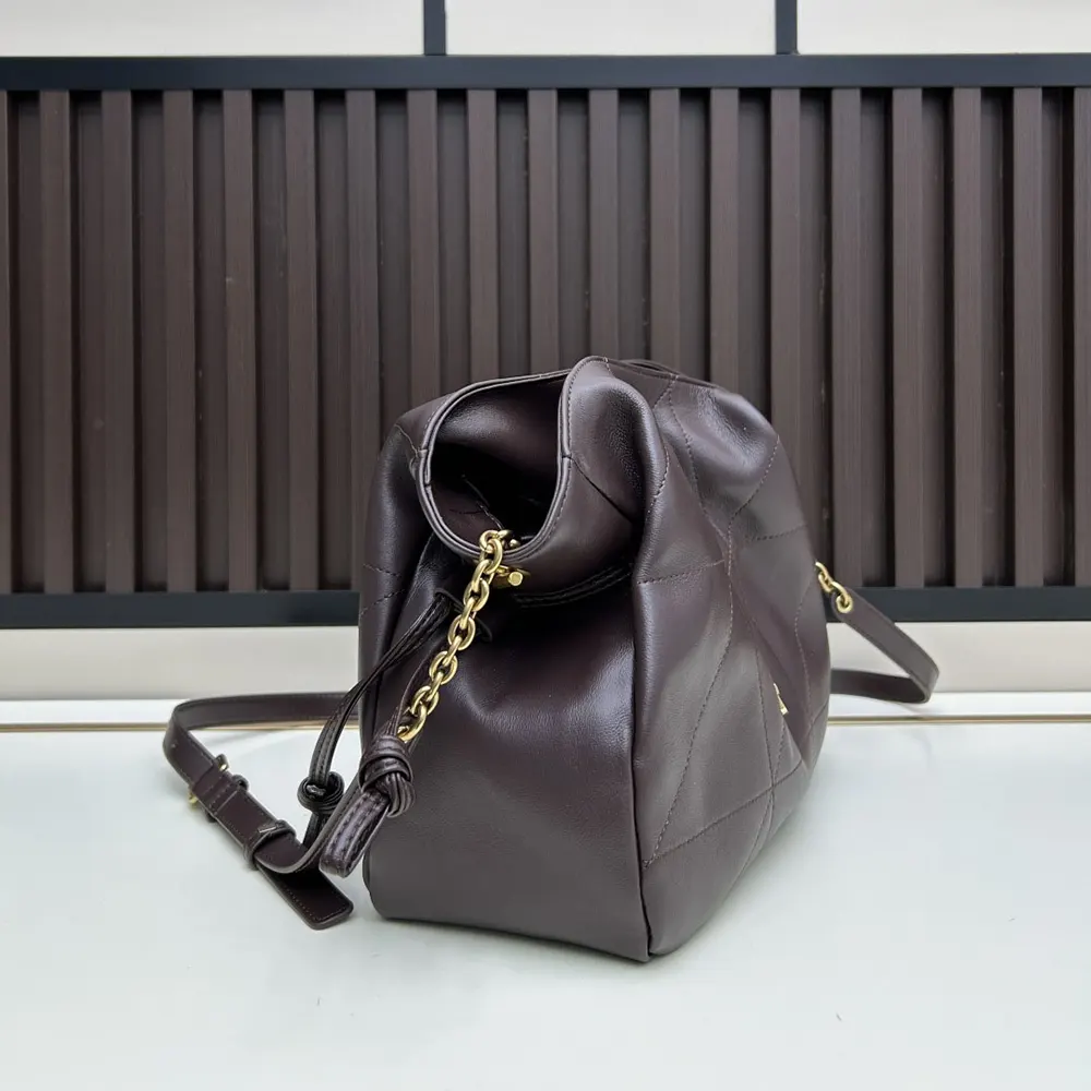 Saint Laurent YSL Women Jamie Shoulder Pouch In Lambskin-Maroon - image 5