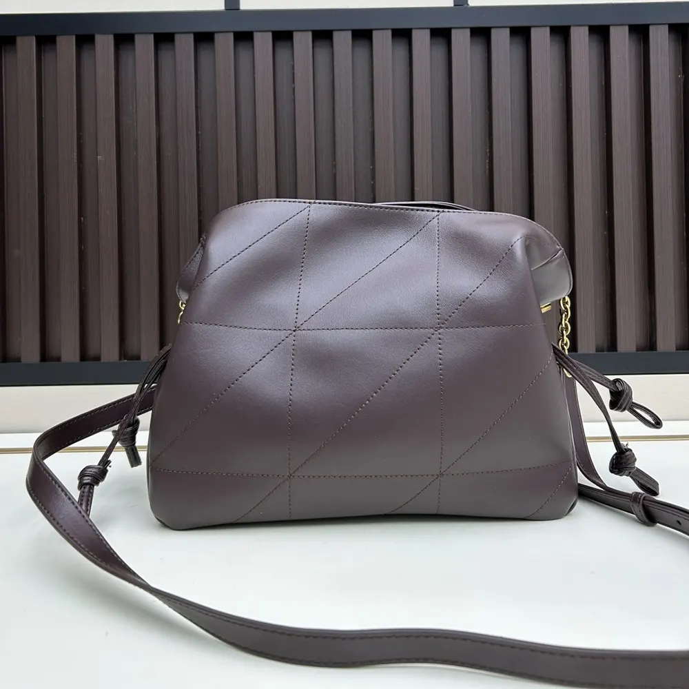 Saint Laurent YSL Women Jamie Shoulder Pouch In Lambskin-Maroon - image 4