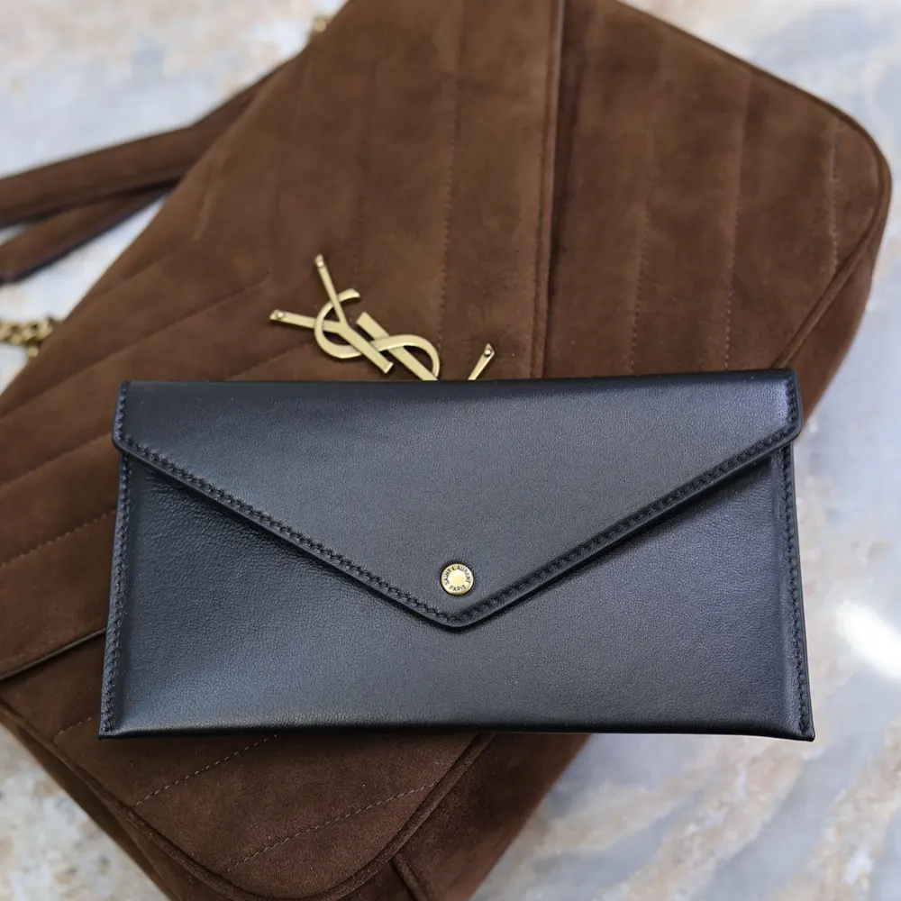 Saint Laurent YSL Women Loulou Large In Matelassé Suede-Brown - image 10