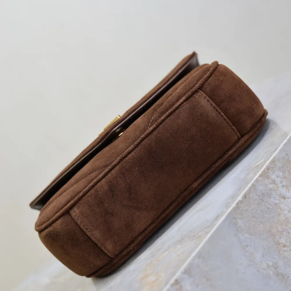 Saint Laurent YSL Women Loulou Mini In Suede-Brown - image 8