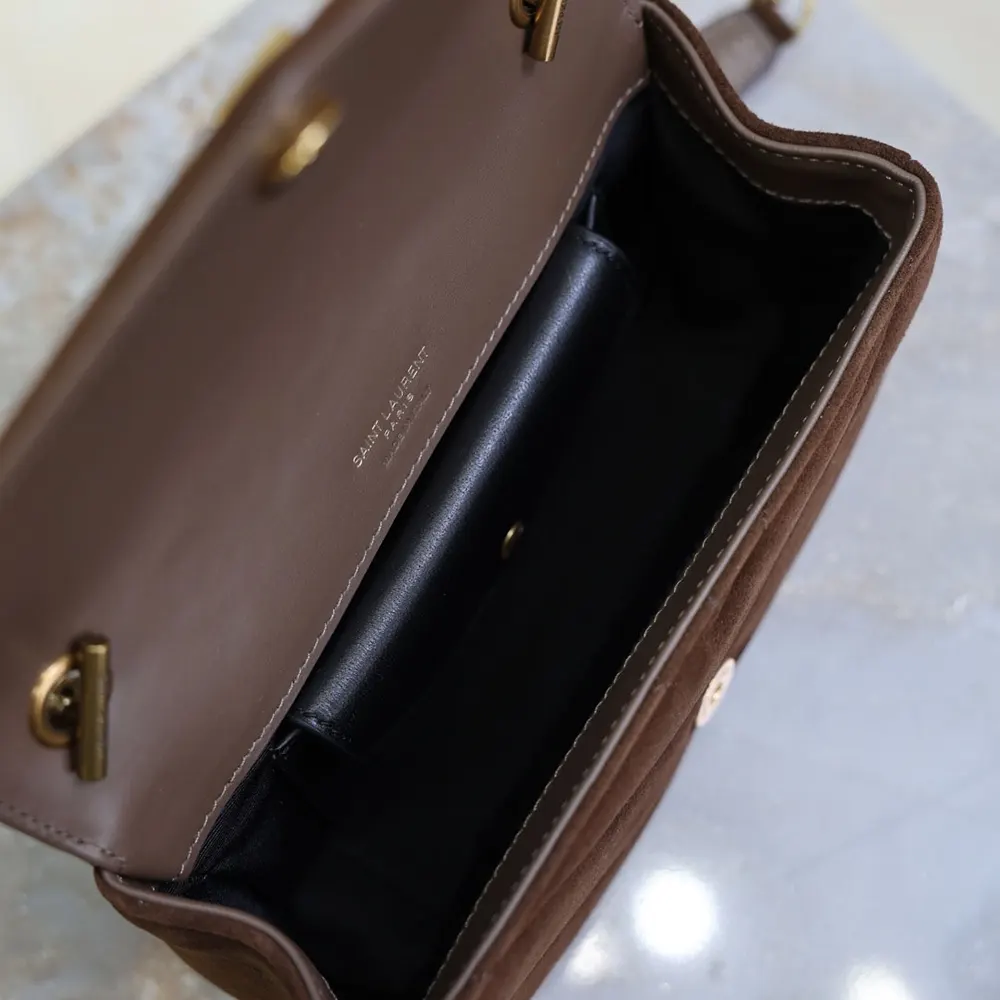 Saint Laurent YSL Women Loulou Mini In Suede-Brown - image 10