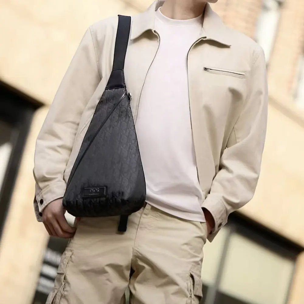 Dior Men Trek Zipped Sling Bag Black Dior Oblique Nylon - image 6