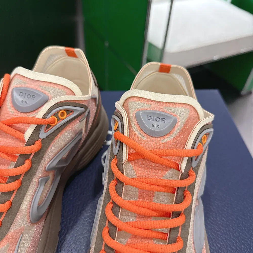Dior Unisex B30 Countdown Tech Sneaker Beige Semi-Transparent N3O Nylon - image 9