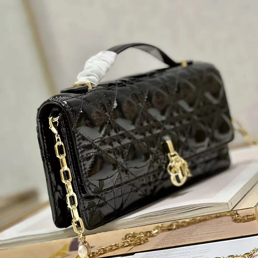 Dior Women My Dior Mini Bag Black Patent Cannage Calfskin - image 5