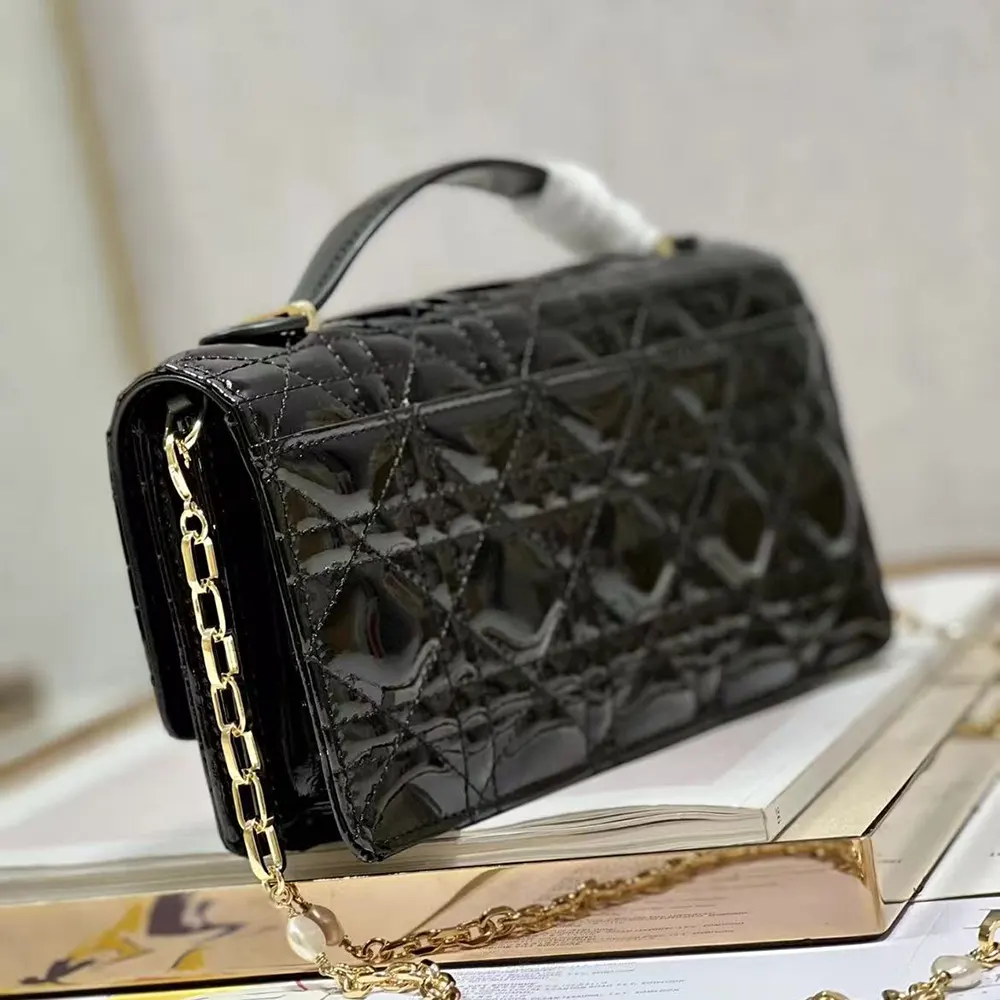 Dior Women My Dior Mini Bag Black Patent Cannage Calfskin - image 4