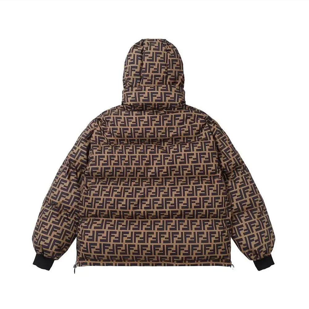 Fendi Women Down Jacket Brown FF Nylon Down Jacket - image 4