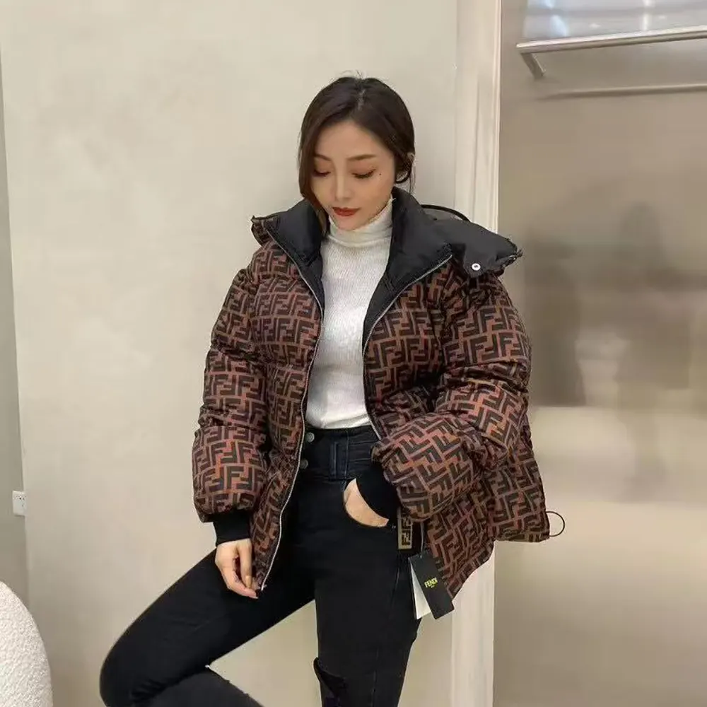 Fendi Women Down Jacket Brown FF Nylon Down Jacket - image 5