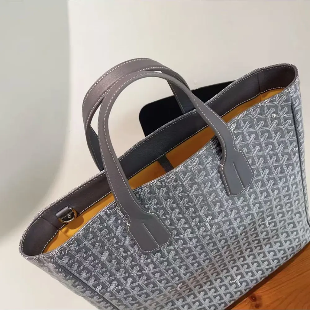 Goyard Unisex Voltaire Tote Bag in Goyardine Canvas & Chevroches Calfskin-Gray - image 7