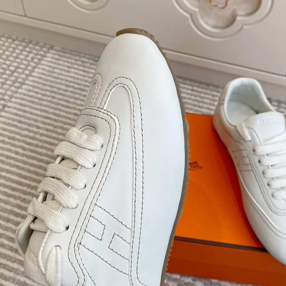 Hermes Unisex Master sneaker in Supple Calfskin-White - image 7
