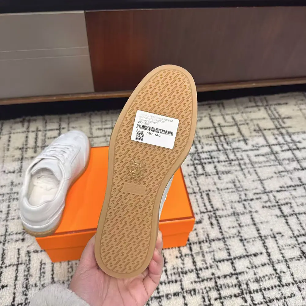 Hermes Unisex Match Sneaker in Sport Goatskin and Calfskin-White - image 10
