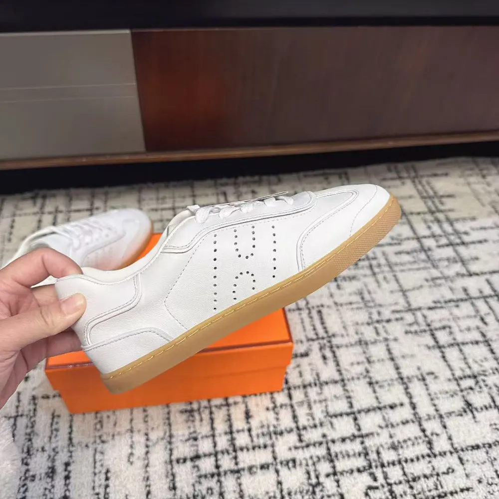 Hermes Unisex Match Sneaker in Sport Goatskin and Calfskin-White - image 7