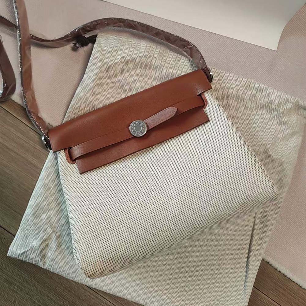 Hermes Women Herbag Zip 20 Bag-Brown - image 4