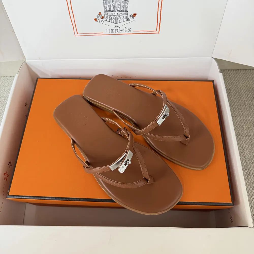 Hermes Women Miss Sandal in Calfskin-Brown - image 5