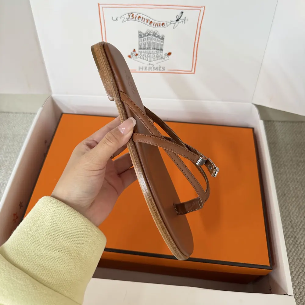 Hermes Women Miss Sandal in Calfskin-Brown - image 6