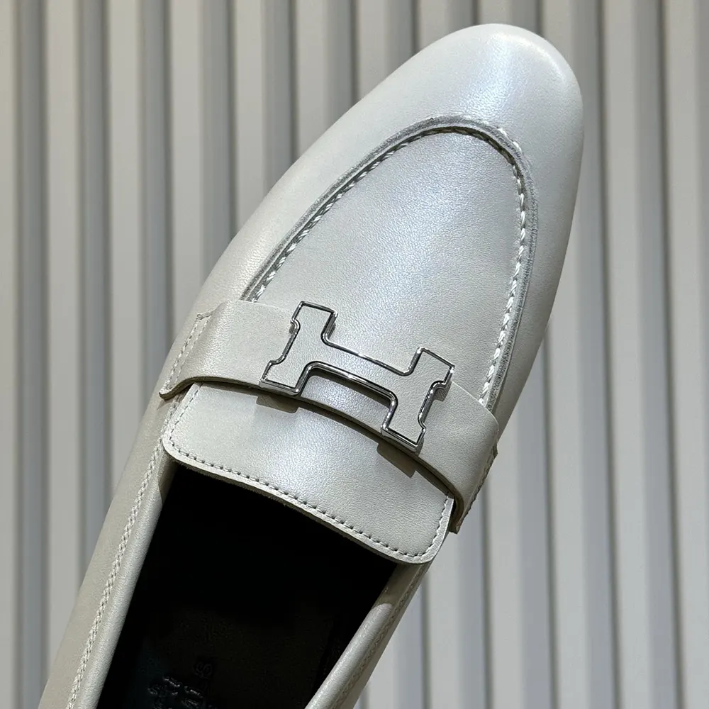 Hermes Women Paris Loafer in Goatskin-Gray - image 6