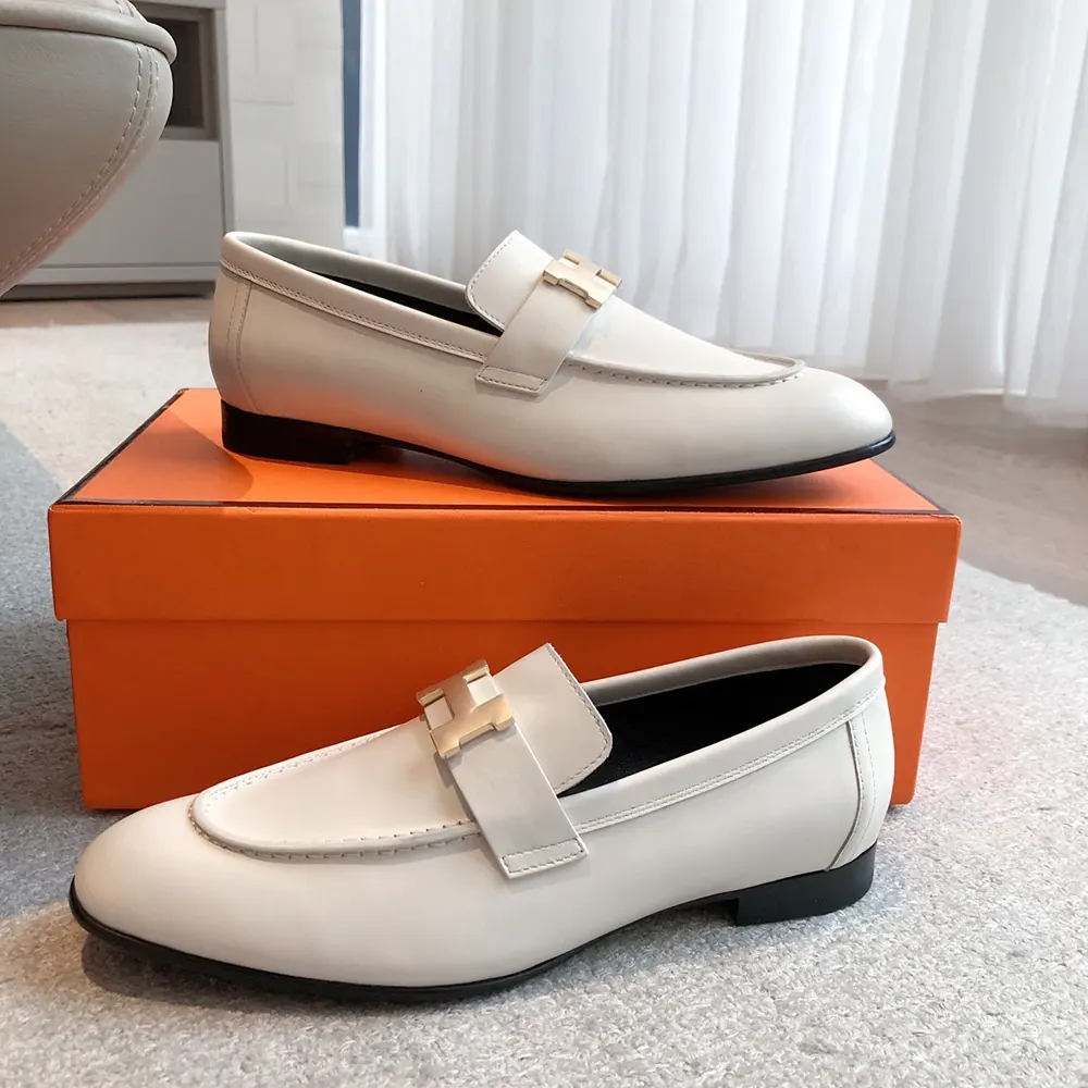 Hermes Women Royal loafer in Calfskin-White - image 5