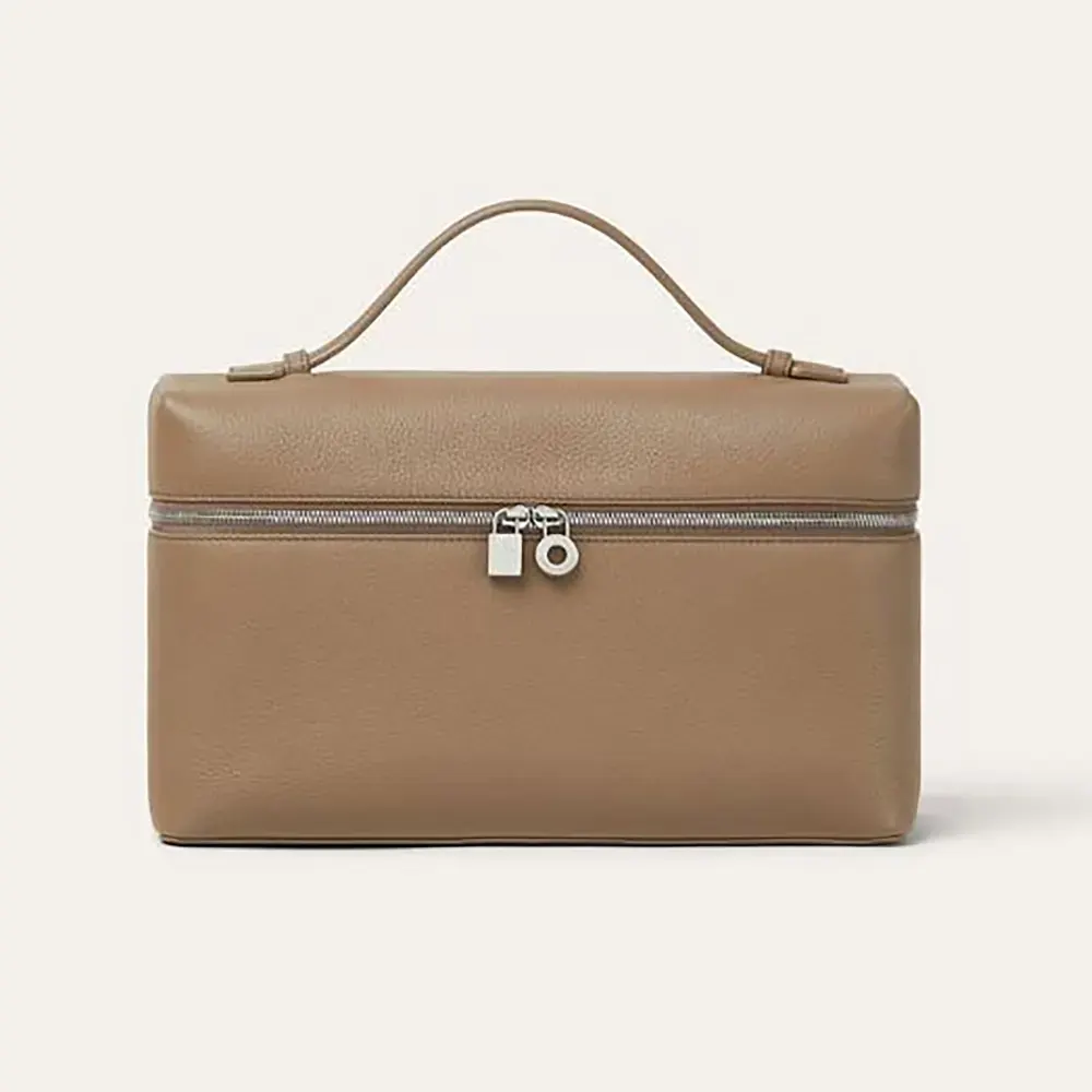 Front view of Loro Piana Women Extra Pocket L27-Gray shoulder bag