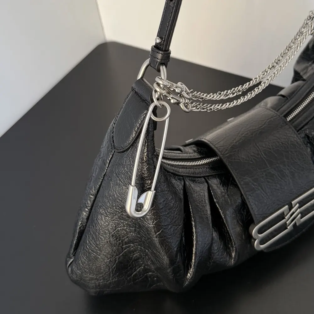 Balenciaga Women Pamela Shoulder Bag Medium in Black Arena lambskin - image 9