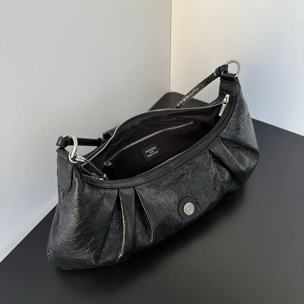 Balenciaga Women Pamela Shoulder Bag Medium in Black Arena lambskin - image 7
