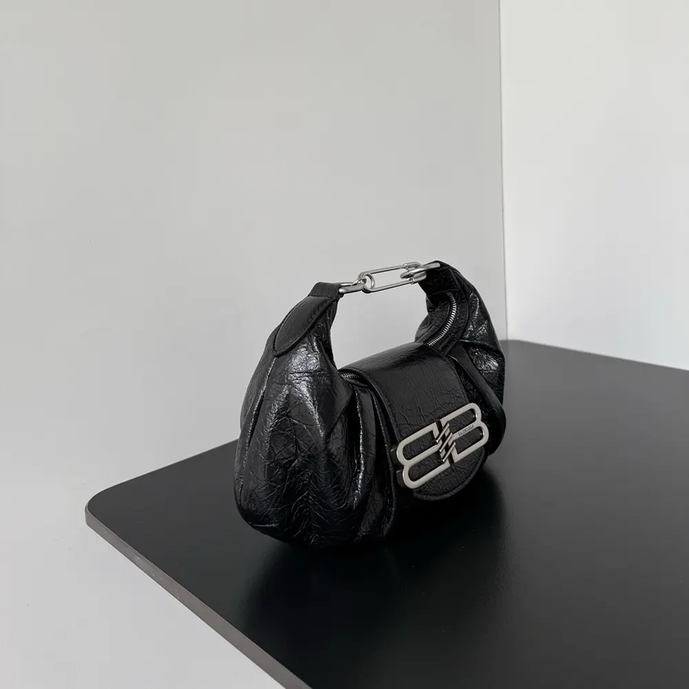 Balenciaga Women Pamela Shoulder Bag Small in Black Arena Lambskin - image 5