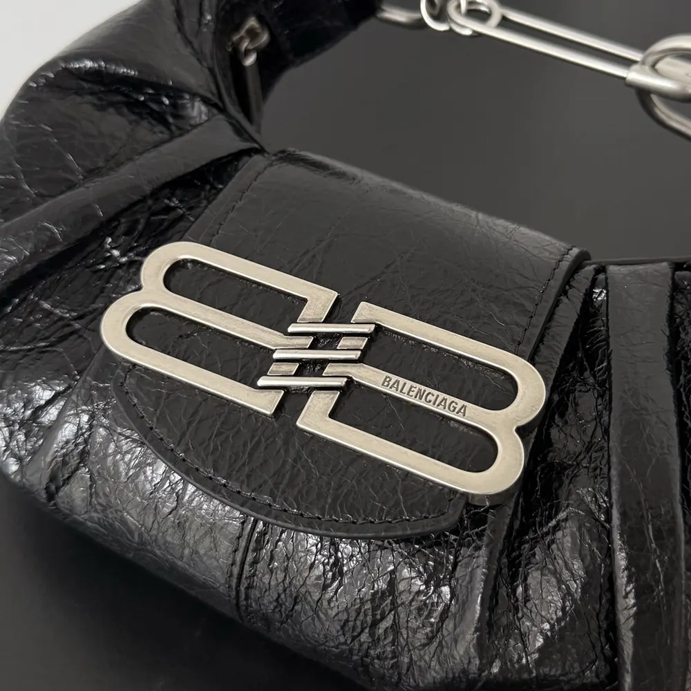 Balenciaga Women Pamela Shoulder Bag Small in Black Arena Lambskin - image 10