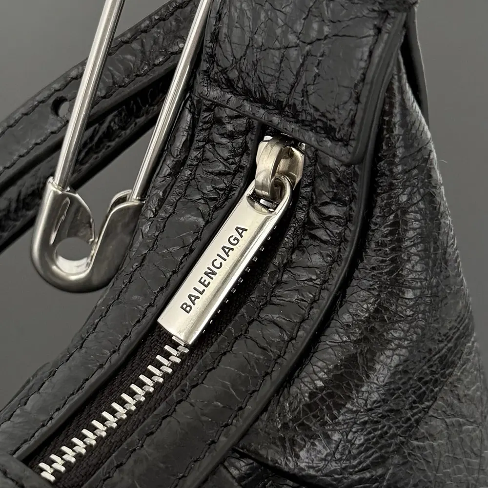 Balenciaga Women Pamela Shoulder Bag Small in Black Arena Lambskin - image 8