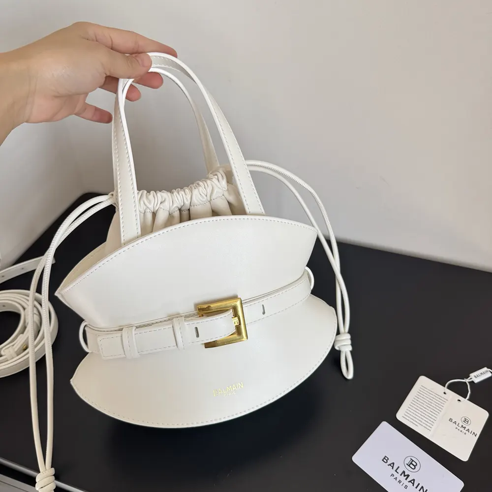 Balmain Women Shuffle Mini Bag In Calfskin Leather-White - image 6