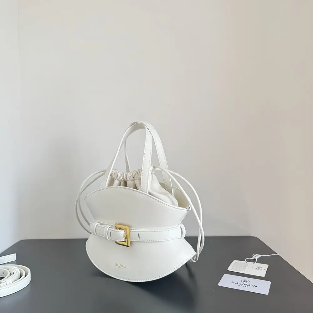 Balmain Women Shuffle Mini Bag In Calfskin Leather-White - image 4