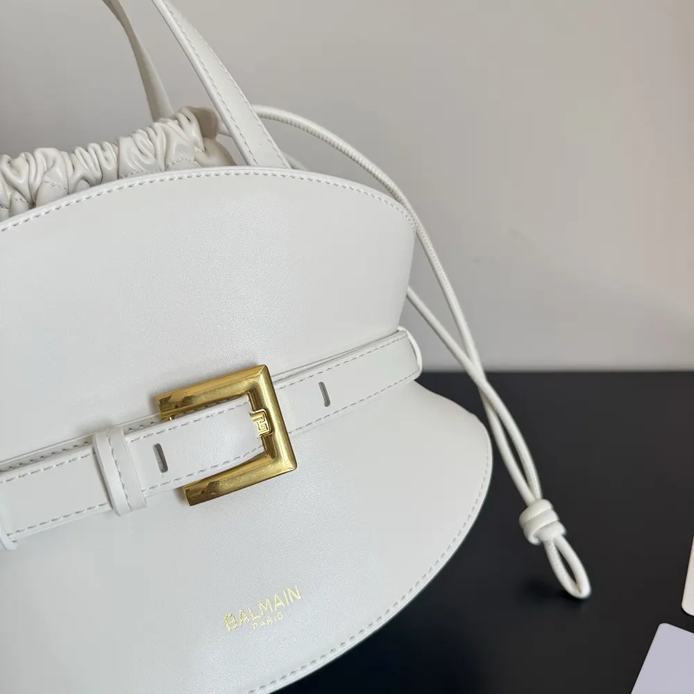 Balmain Women Shuffle Mini Bag In Calfskin Leather-White - image 7