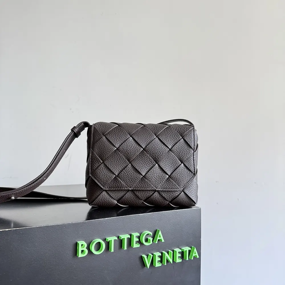 Close-up of intrecciato weave detail on Diago-Bordeaux bag