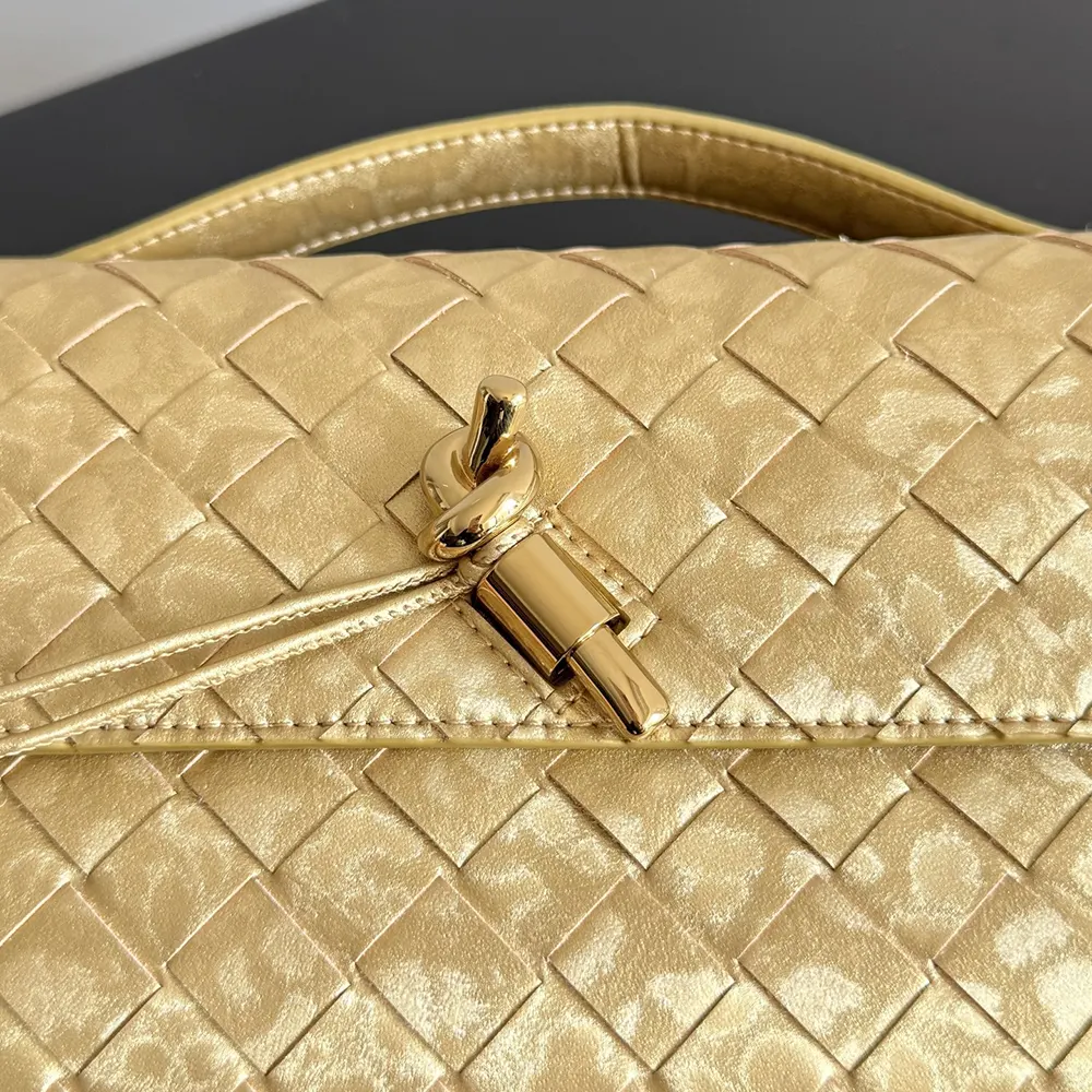 Bottega Veneta Women Andiamo Clutch-Gold - image 8