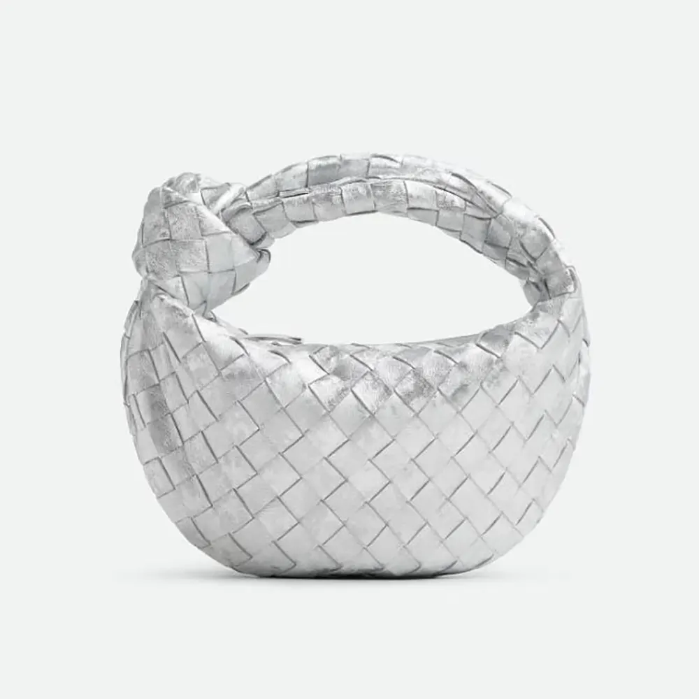 Front view of Bottega Veneta Women Mini Jodie-Silver shoulder bag