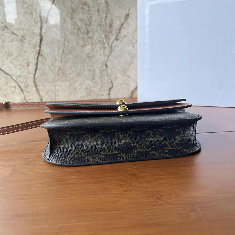 Celine Women Duo Wallet on Strap in Triomphe Canvas and Calfskin - image 6