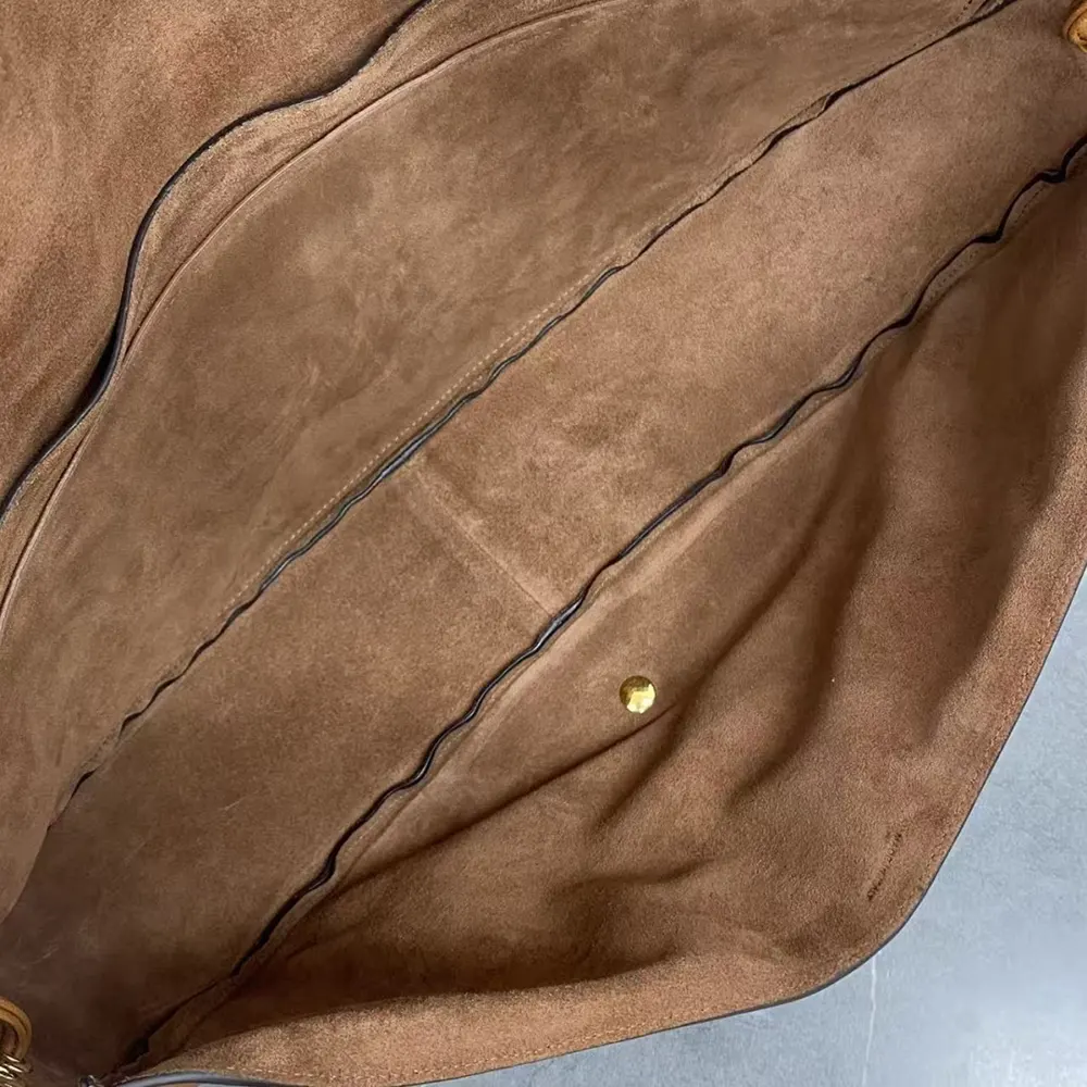Celine Women Halfmoon Soft Triomphe Bag in Supple Shiny Lambskin-Brown - image 10