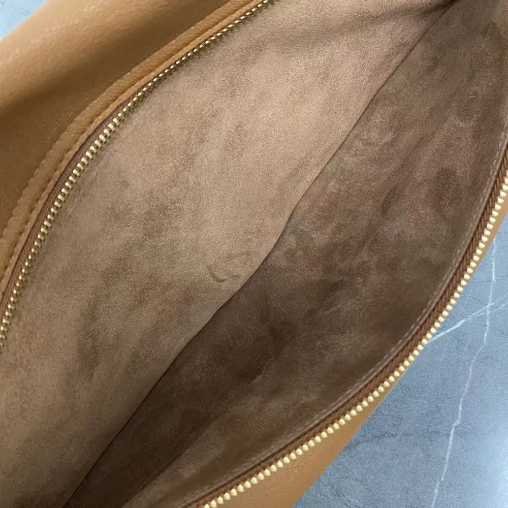 Celine Women Halfmoon Soft Triomphe Bag in Supple Shiny Lambskin-Brown - image 9