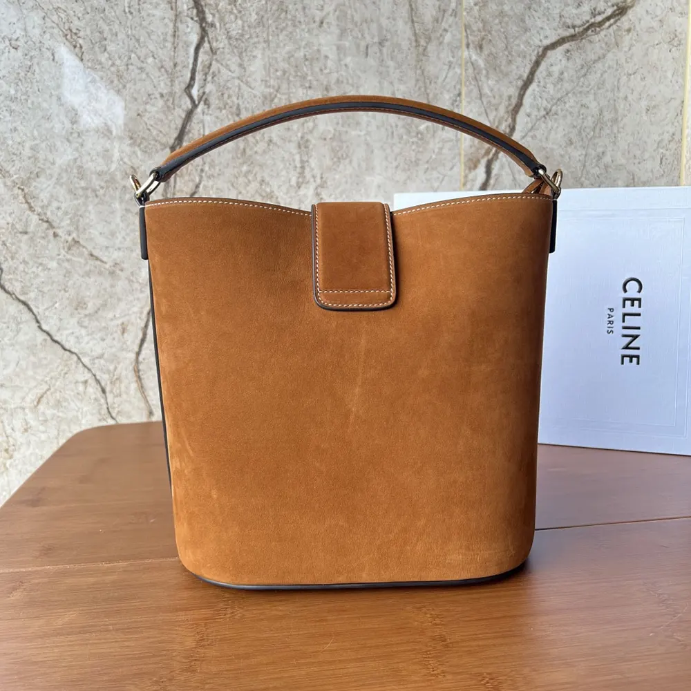 Celine Women Medium Louise Bag In Suede Calfskin-Brown - image 4