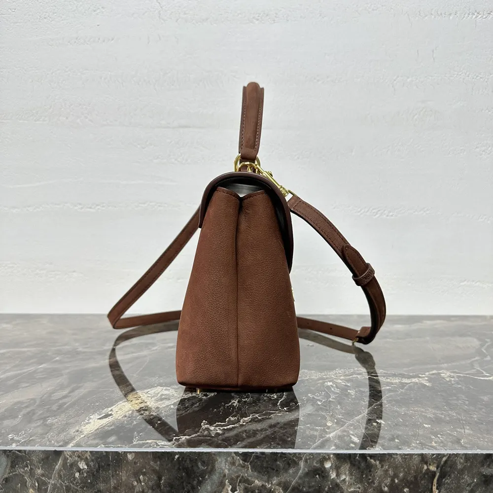 Celine Women Medium Nino Bag In Nubuck Calfskin-Brown - image 5